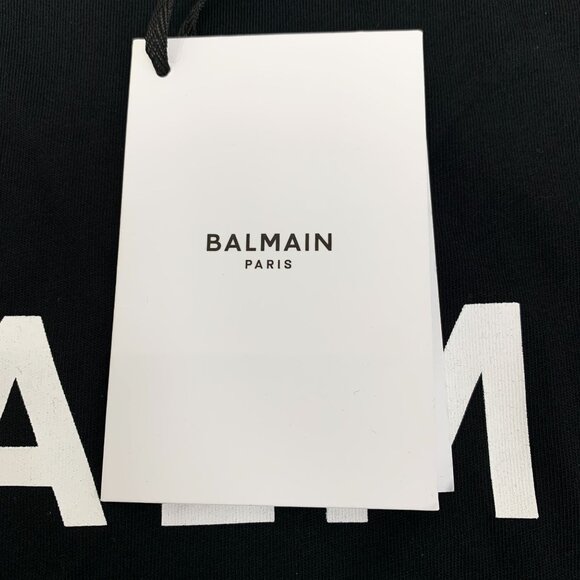 Balmain Black Logo Letter Printed Cotton Round-Neck Casual Vest M New With Tag - Picture 2 of 8